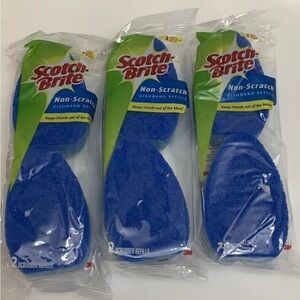Scotch-Brite Non-Scratch Dishwand Refills 3 Packages of 2 Scrubbers 6 Total NEW